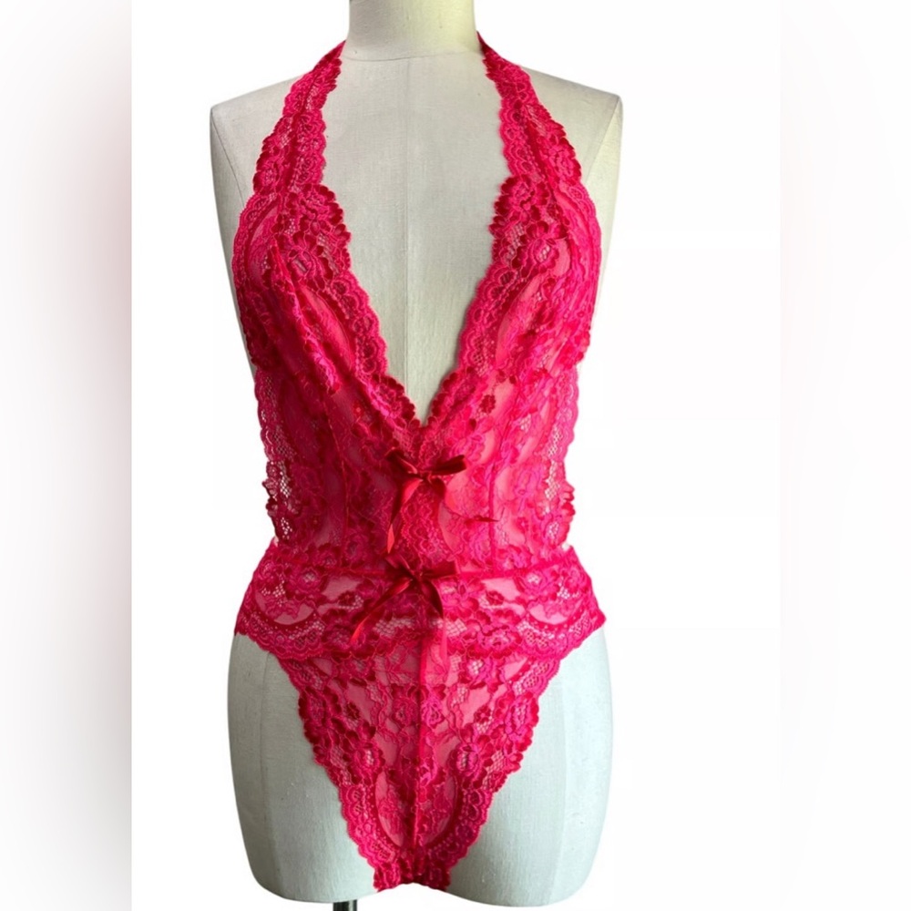 Vibrant Pink Lace Chemise L/XL
